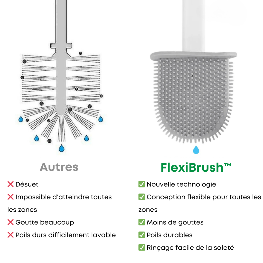 Brosse et support de toilette en silicone FlexiBrush™